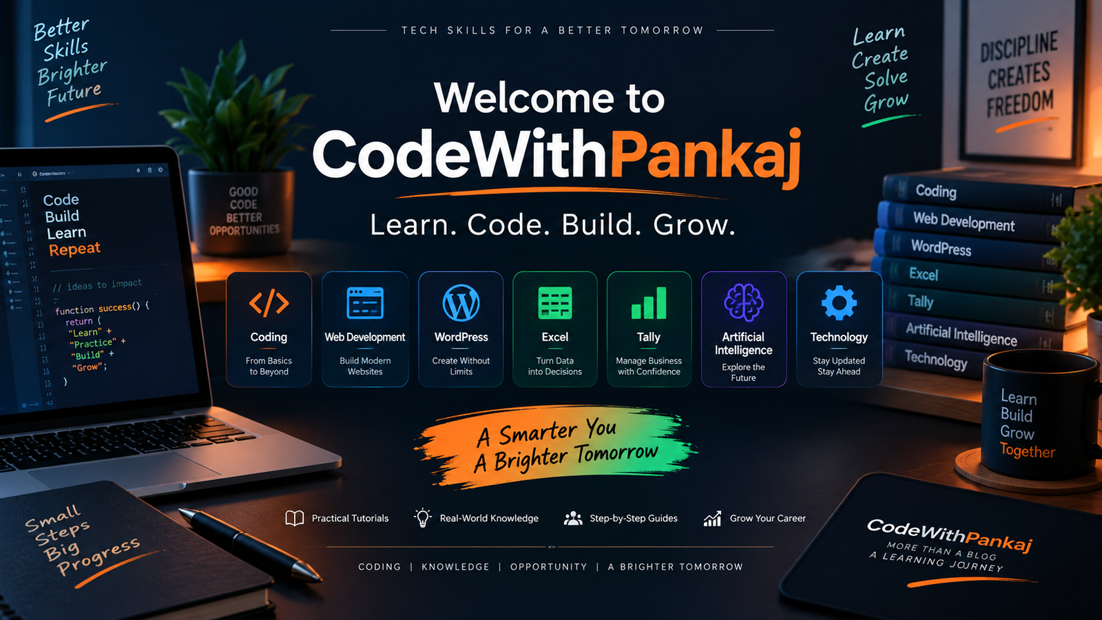 Welcome to CodeWithPankaj – Learn Coding, Web Development, Excel, Tally, AI & More